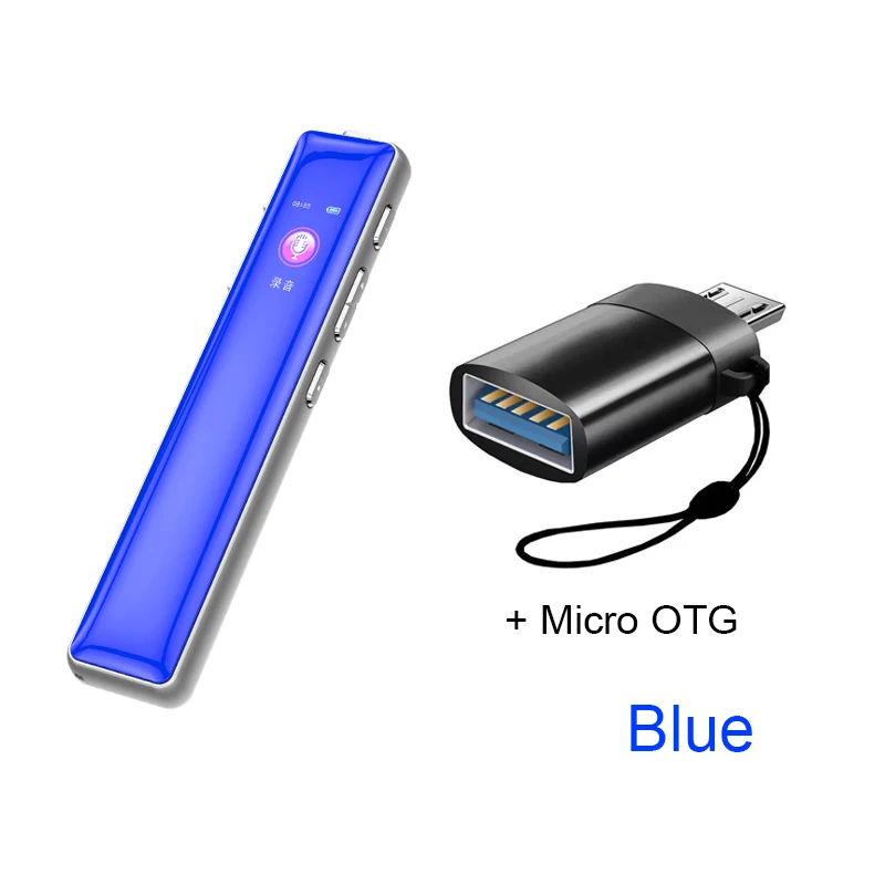 Blue Micro STTWUNAKE Мини цифровой диктофон маленький звукозаписывающий диктофон Голосовая активация запись конференц-класс аудио контейнер - Цвет: Blue Micro