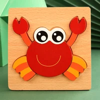 High Quality 3D Wooden Puzzle Baby Cartoon Animal Traffic Jigsaw  Early Learning Cognition Game Puzzle Toys for Children 5