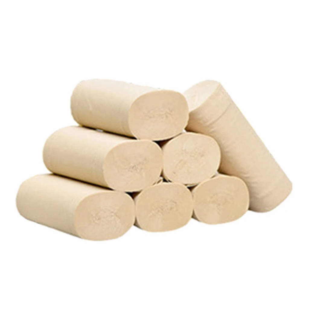 10 Rolls 4 Layers Soft Toilet Paper Roll Wood Pulp Bath Tissue Skin-friendly Care Household Towel