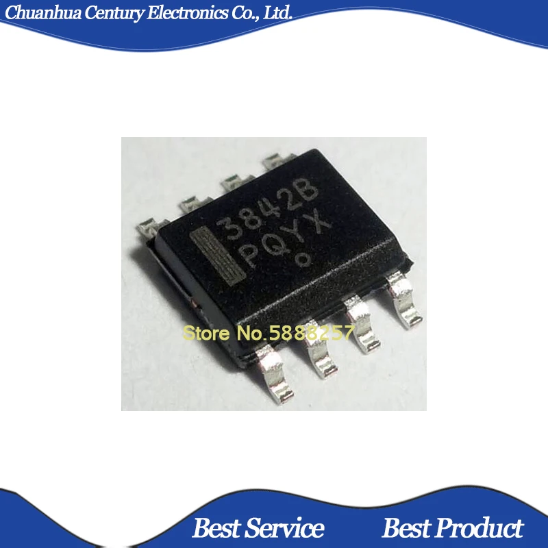 

5 шт./лот UC3842 UC3842B 3842B UC3842BD1R2G SOP8 новая и оригинальная фотография