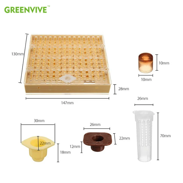 Bee Cell Cups Cup Kit Queen Ketrec Greenvive Nevelési Rendszer Méh Tenyésztési Készlet Termesztési Doboz 110Pcs Műanyag - Image 5
