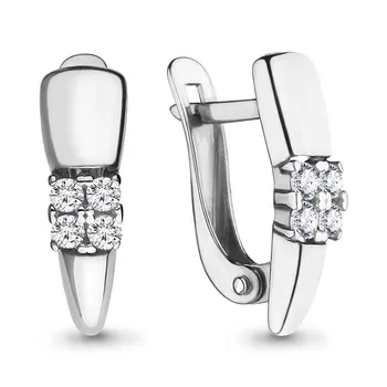 

AQUAMARINE earrings with cubic zirconia, silver 925