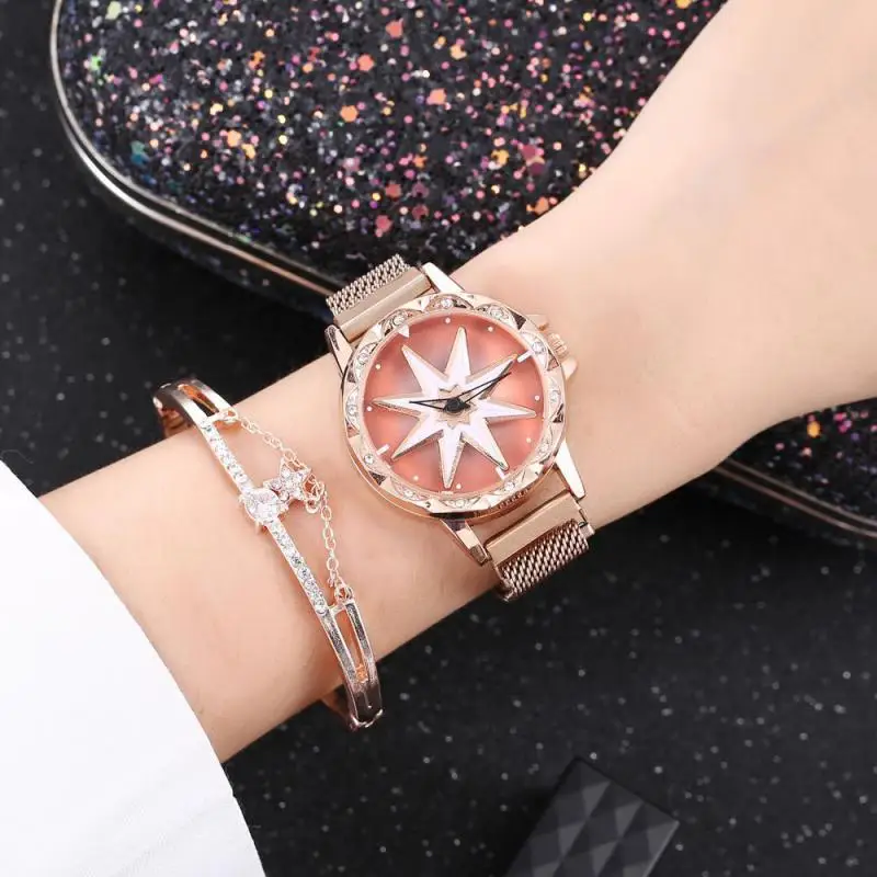 

Fashion Luxury Watch Women New Rose Gold Rotatable Dial Quartz Watches Ladies Female Wrist Watch Girl Clock relogio feminino