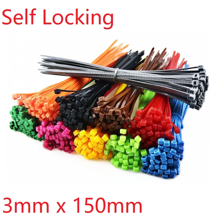 20pcs Self Locking Nylon Cable Ties 3 x 150mm Plastic Zip Tie Band Wire