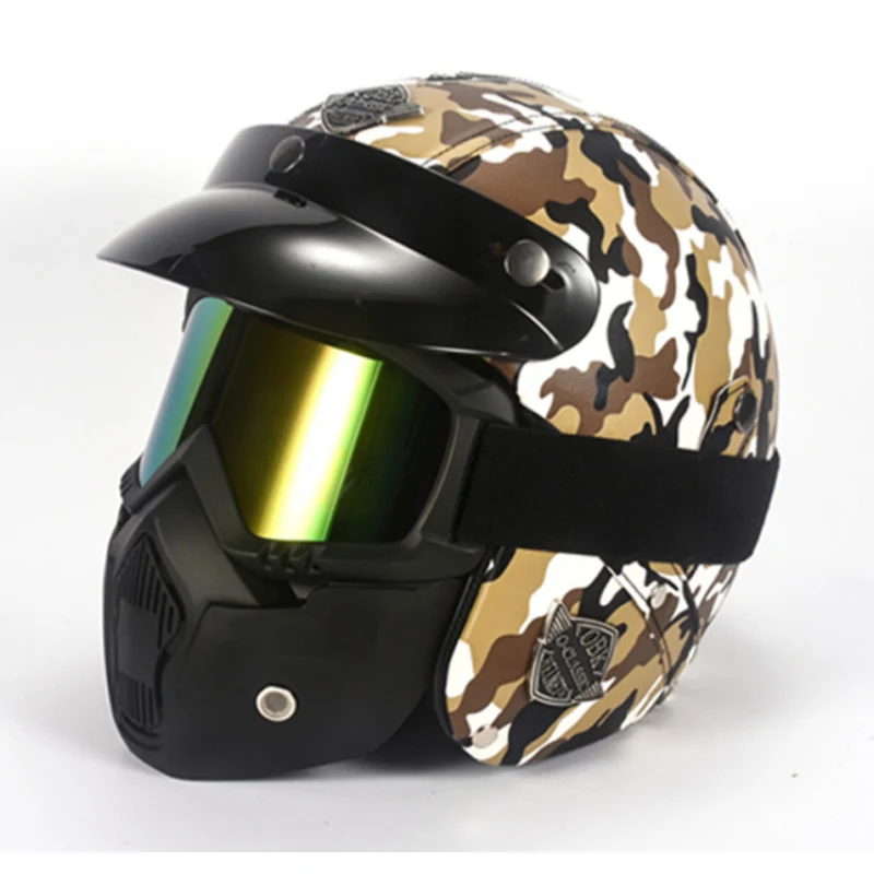 Полнолицевой гоночный moto cross Casque hors route Casque мотошлем moto Casco винтажный Ретро Мультфильм взрослых детей мото маска - Цвет: D stlye