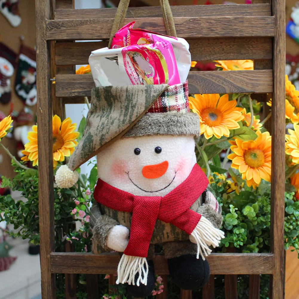 Christmas gift bag Santa Snowman Candy Biscuits Hanging Storage Bag Pouch Xmas Decor for home natal navidad christmas stocking