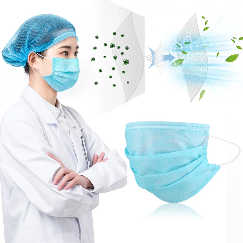 

10 Pcs 3 Layer Disposable Anti-Virus Face Mask Disposable Facial Dust-Proof Safety Masks Anti PM2.5 Influenza Bacterial Masks