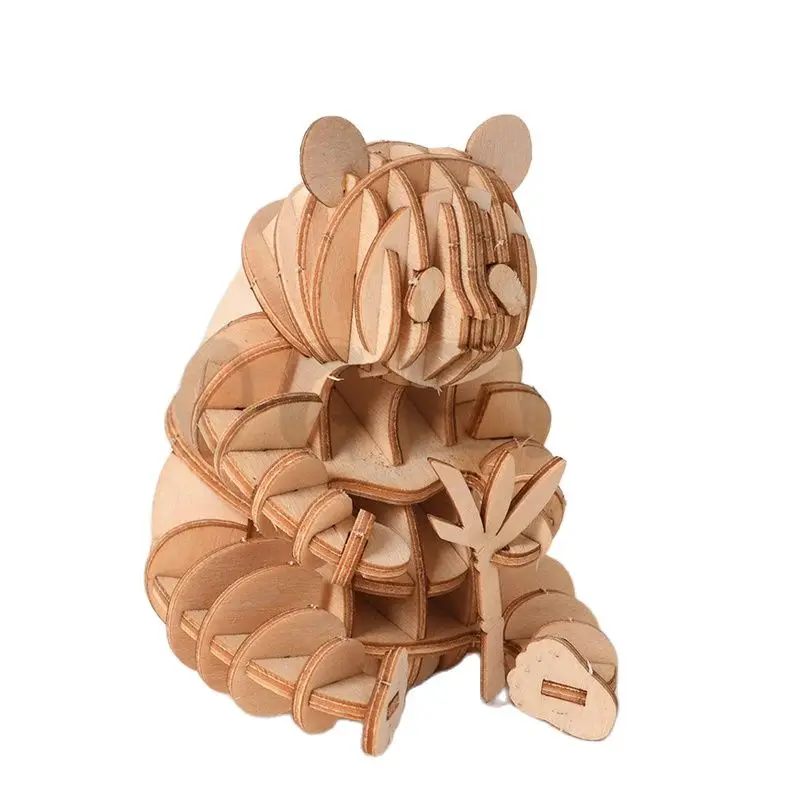 Лазерная резка сделай сам животные кошка собака панда игрушки 3D деревянная