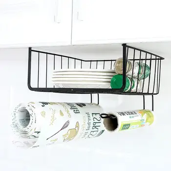 

Iron Mesh Shelf Basket Cupboard Cabinet Door Organizer Rack Closet Holders Hanging Under Shelf Storage Basket Rack Organizer Hot