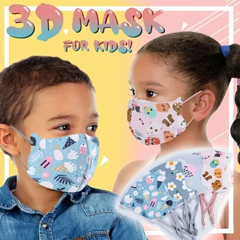 

3pcs Kids Cartoon Washable Reusable Cartoon Outdoor Face Cover Masks Mouth Mask Cloth Reuseable Face Mask Mouth Cover Washable