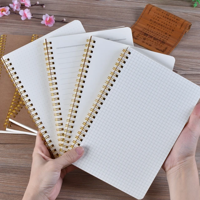 B5 Spiral Notebook 50 Sheets Kraft Paper Cover Dot Blank Grid Line Inner  Page Notebook Journal