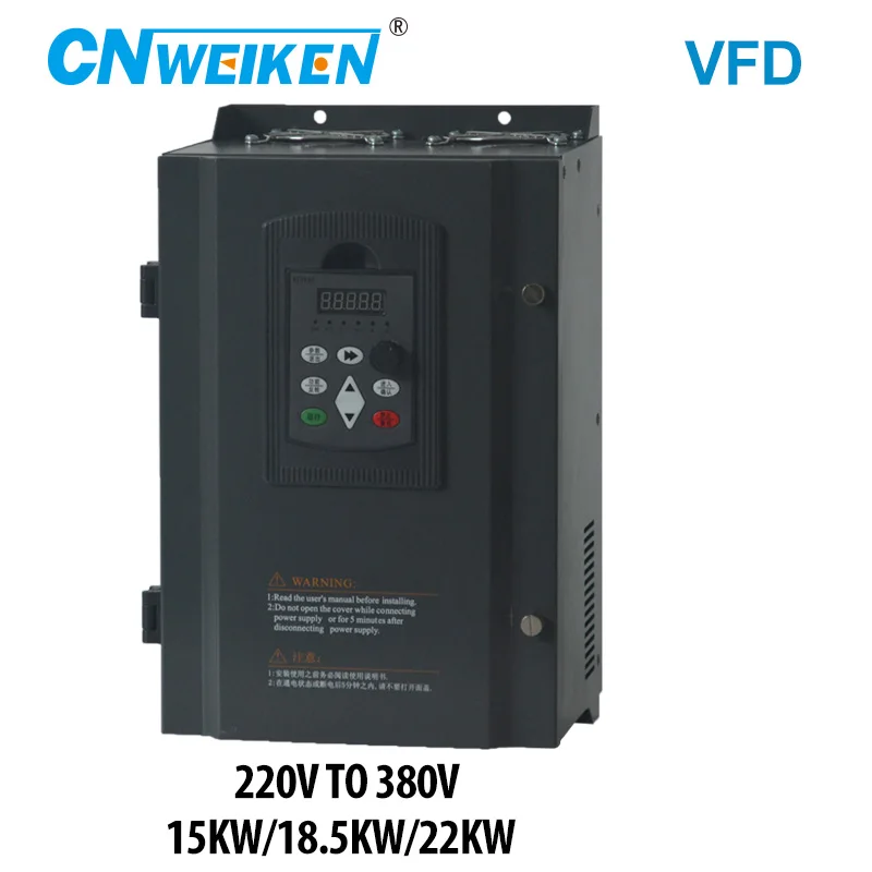 

WK310 15kw/18.5kw/22high voltage boost converter single phase 220V converter to three phase 380v AC for motor VFD