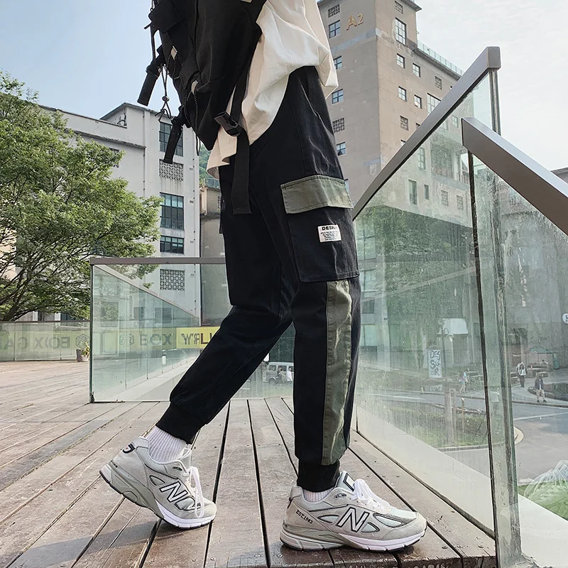 Overalls Men's Tide brand Casual Pants Men's Loose Straight Legs Pants 2019 Autumn Pants Men's Korean Trend