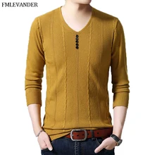 Осенне-зимний мужской шерстяной дизайнерский Мужской пуловер с v-образным вырезом
