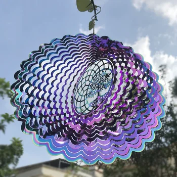 3D Wave Wind Chimes Spinner Bell Tree Of Life 1