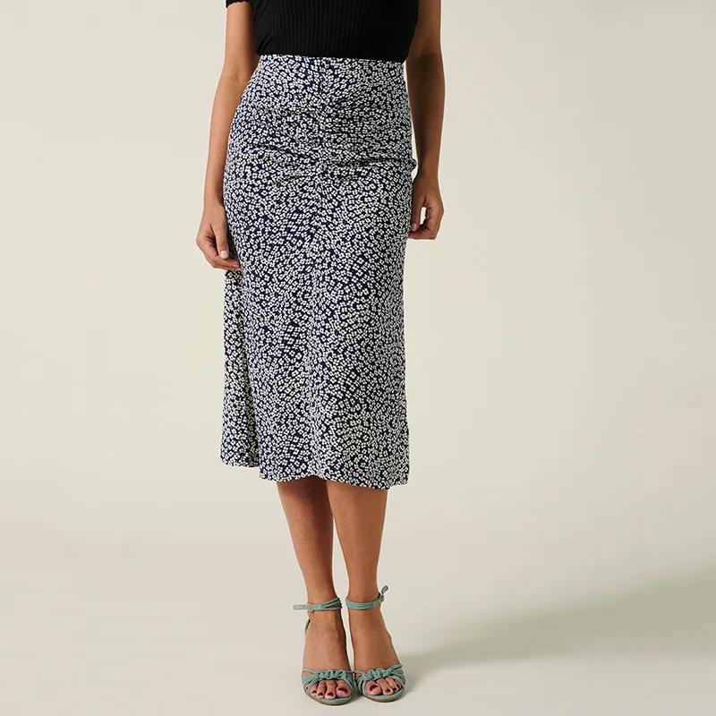 

Women's Floral Midi Skirt 2020 Vintage Korean Style Long High Waist Midi Skirt For Women A-Line Elegant Skirts Summer Autumn