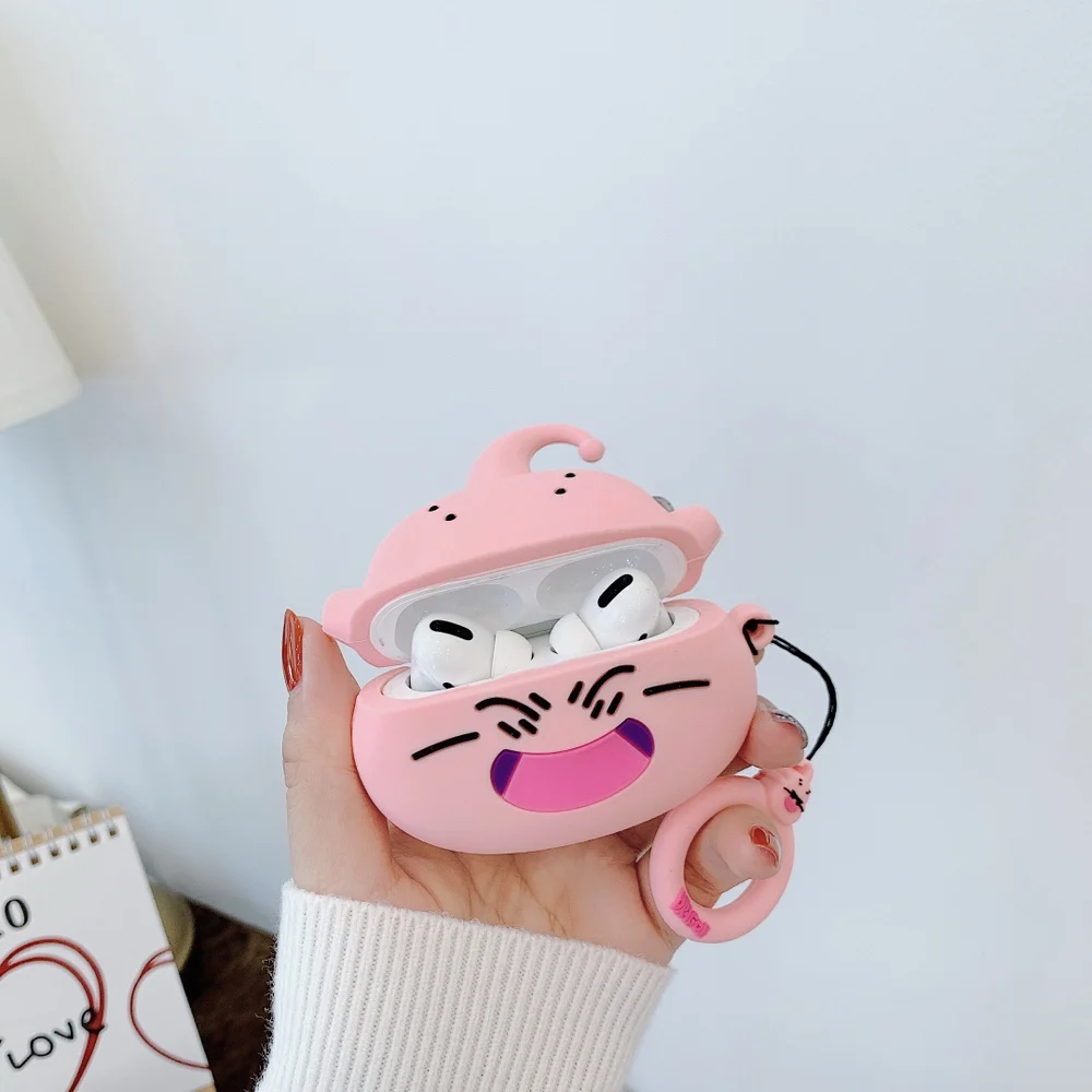 Чехол для наушников AirPods Pro Cartoon Dragon Ball Majin Buu Bluetooth, мягкий силиконовый чехол для наушников AirPods 1, 2, 3, кольцевой ремешок для наушников