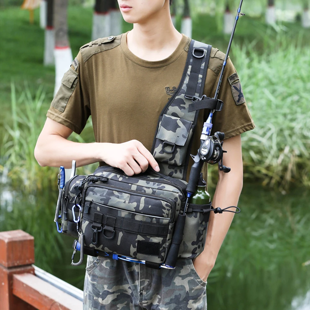 Multifunctional Fishing Tackle Bags Single Shoulder Crossbody Waist Pack
