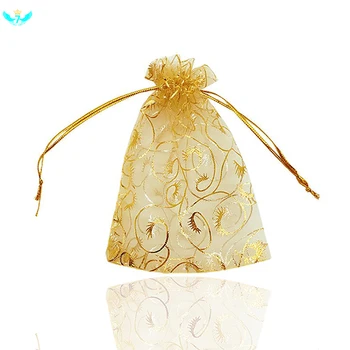 

120pcs 7*9cm Tulle Organza Bags Candy Bags Organza Drawstring Pouches Gift Jewelry Packing Mariage Wedding Bags DWH5