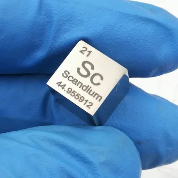 

10mm 99.9% 6-Sided Mirror Polished /Brushed Finishing Double-Sided Engraved Metal Scandium Cube Periodic Table Of Elements Cube