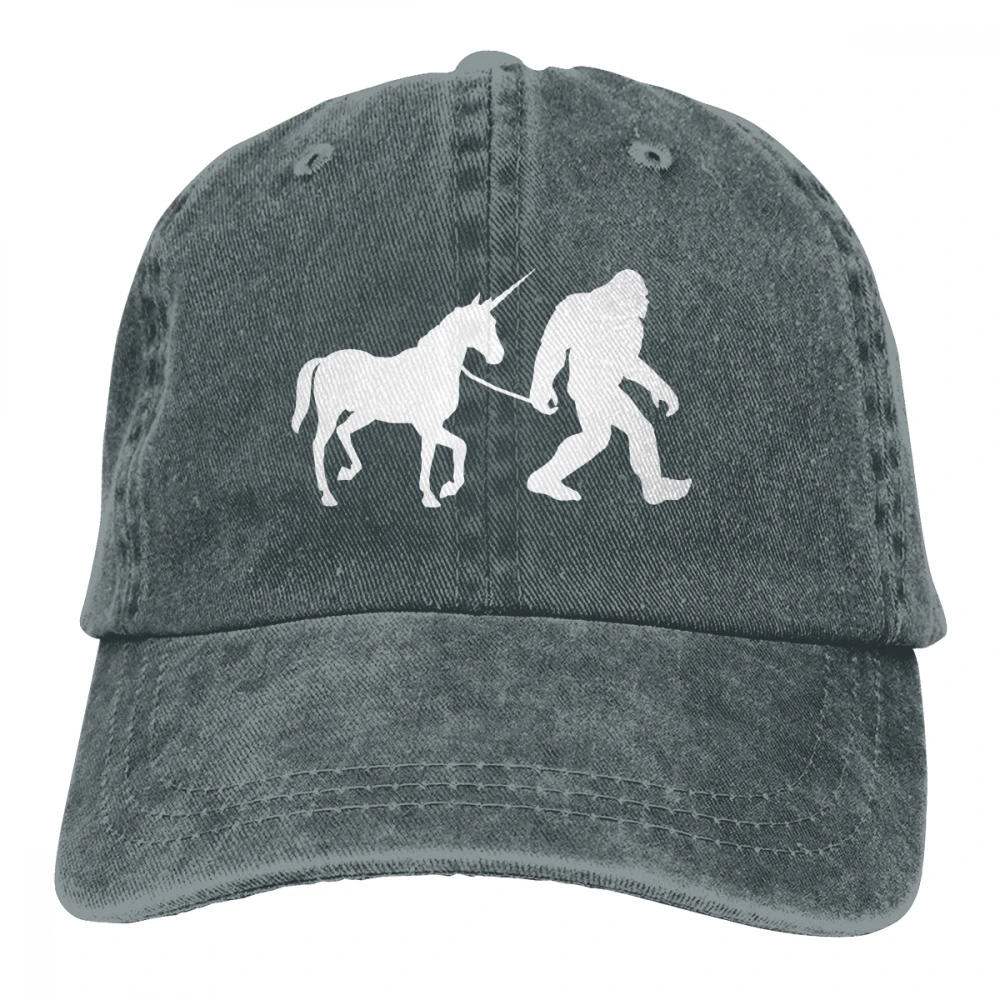 Bigfoot ведущий Единорог Casquette глубокий Хизер унисекс Мужские Женские джинсовые бейсболка с ремешком кепки Регулируемый Гольф папа шляпа