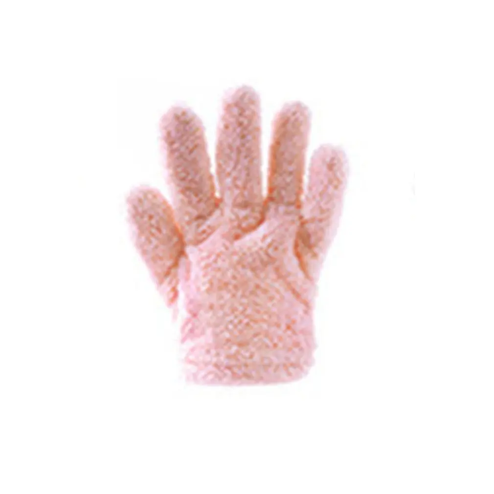 pink Быстрая сушка волос перчатки быстросохнущие коралловые бархатные пять пальцев быстросохнущие, впитывающие перчатки - Цвет: pink