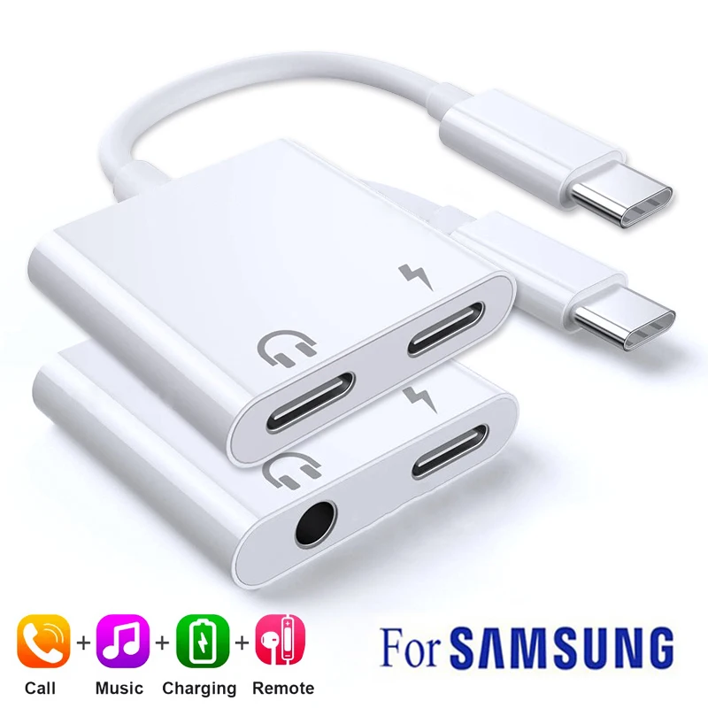 Кабель-адаптер типа C для Samsung S21 S20 Note20 Ultra S10 Note10 + USB на 3 5 разъемов сплиттер
