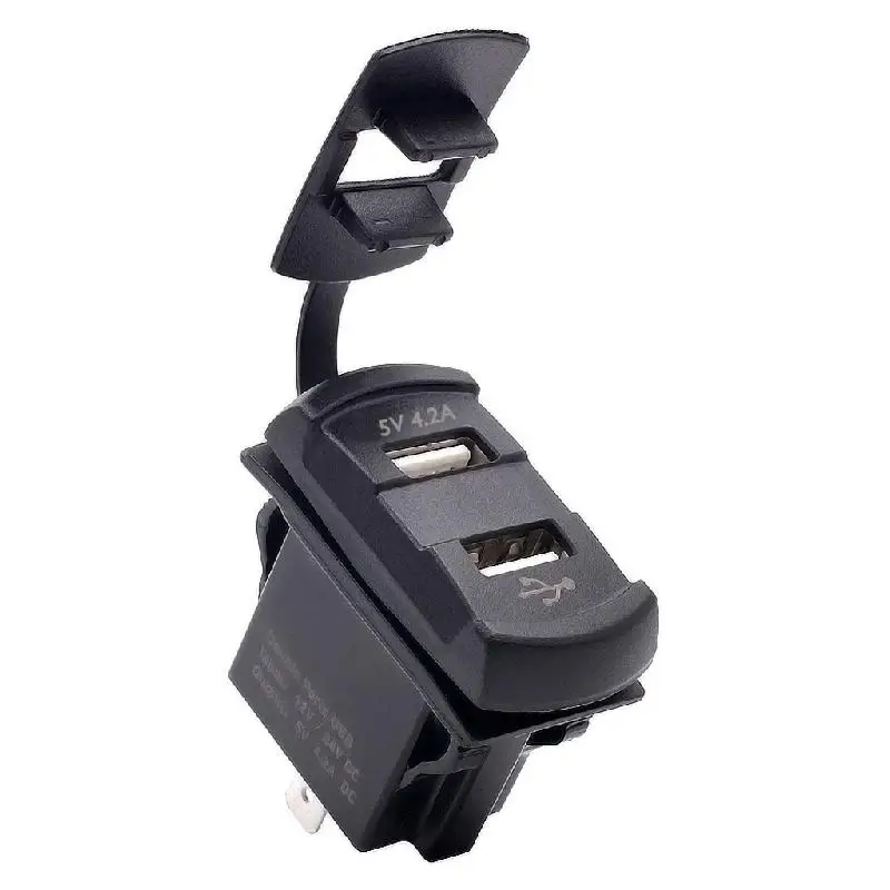 Двойной USB 12 В Автомобильная лодка розетка кулисный переключатель панель с напряжением Вольтметр Красный R2LC
