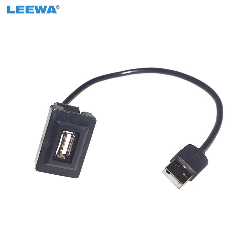 LEEWA de Cable USB para coche, Panel de puerto USB 2,0 de montaje empotrado, a hembra, cargador de Cable enchufe de extensión, 10X|Cables, adaptadores y enchufes| - AliExpress