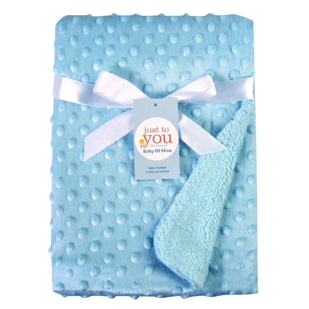 Новорожденное детское плотное одеяло& пеленание термальное мягкое Флисовое одеяло постельные принадлежности одеяло - Цвет: Blue
