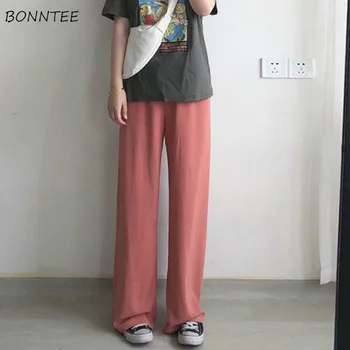 

Pants Women Solid Long Plus Length Simple Chic Korean Leisure Sweet Casual Trousers Hot Sale Summer Breathable Streetwear Womens