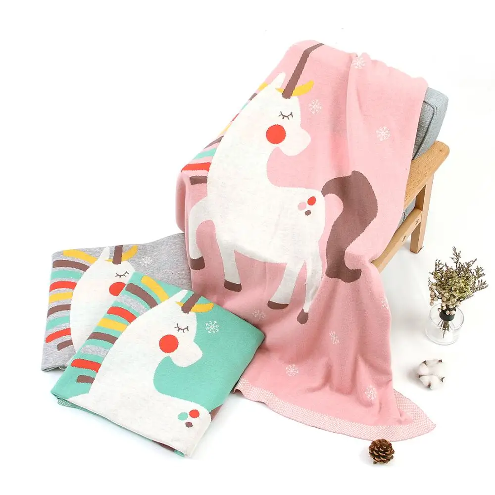 

High Quality Baby Blankets Knitted Cute Cartoon Infantil Bebes Swaddle Wrap 100*80cm Newborns Stroller Bedding Covers Super Soft