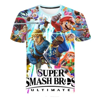

2019 Summer new style 3d children T Shirt Cartoon Super Mario 3D print T-shirt funny drugs casual Gamer o neck T Shirts Tops