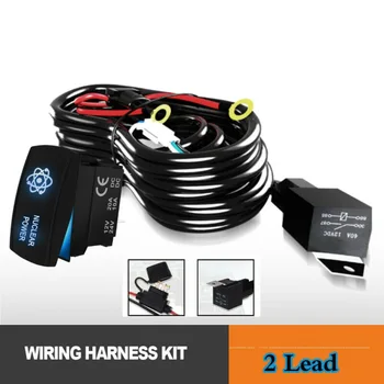 

Accessories Wiring Harness Kit Universal Car Blue LED Relay Fuse Driving