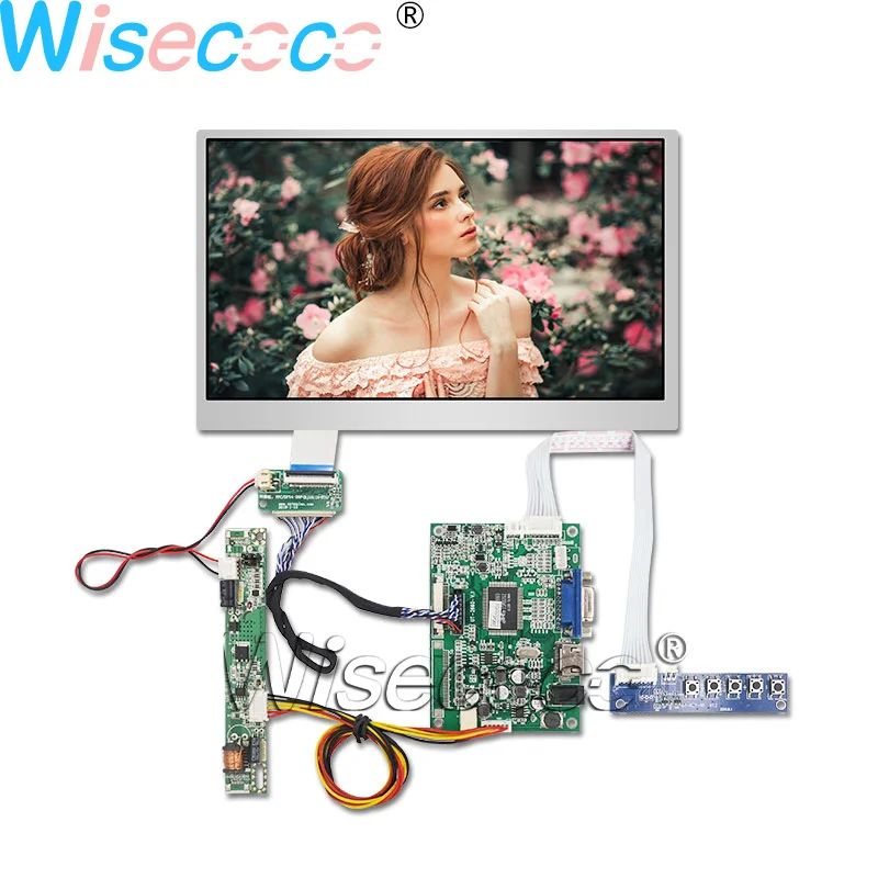 Wisecoco 10,1 дюймов 1280*720 ips 750 нит ЖК-экран с VGA 40 pin LVDS HDMI CCFL инвертор драйвер платы открытый высокой яркости - Цвет: Whole Set