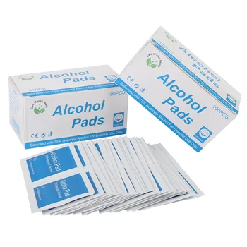 

500PCS Disposable Alcohol Cotton Sheet 75% Alcohol Nail Cleaning Disinfection Bag Wipes Sterilize Disinfection Wipes
