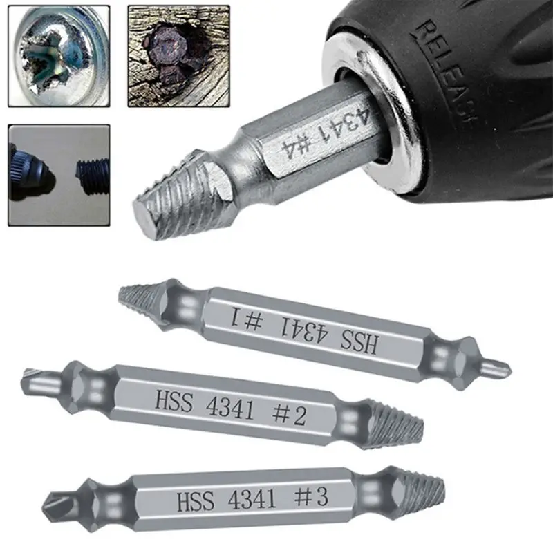 

6pcs/set HSS Screw Extractor Drill Bit Broken Damaged Bolt Remover Removal Easy Out Stripping Tool