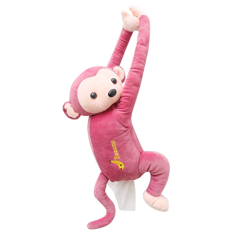 Pink Мультяшная коробка для салфеток с милой обезьянкой Пиппи бумажная салфетка для автомобиля коробка для салфеток животные из бумажек коробка для салфеток бумаги держатель для салфеток Новинка - Цвет: Pink