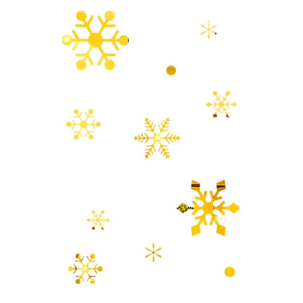 GoldSilver Snowflake Christmas Wall Sticker Home Decoration Christmas Gift Mirror Stickers Muraux Pour Enfants Chambres 30SEP27 (2)
