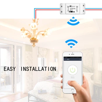 

WiFi Smart Light Switch Module Universal Breaker Timer DIY Smart Life APP Wireless Remote Control Works with Alexa Google Home