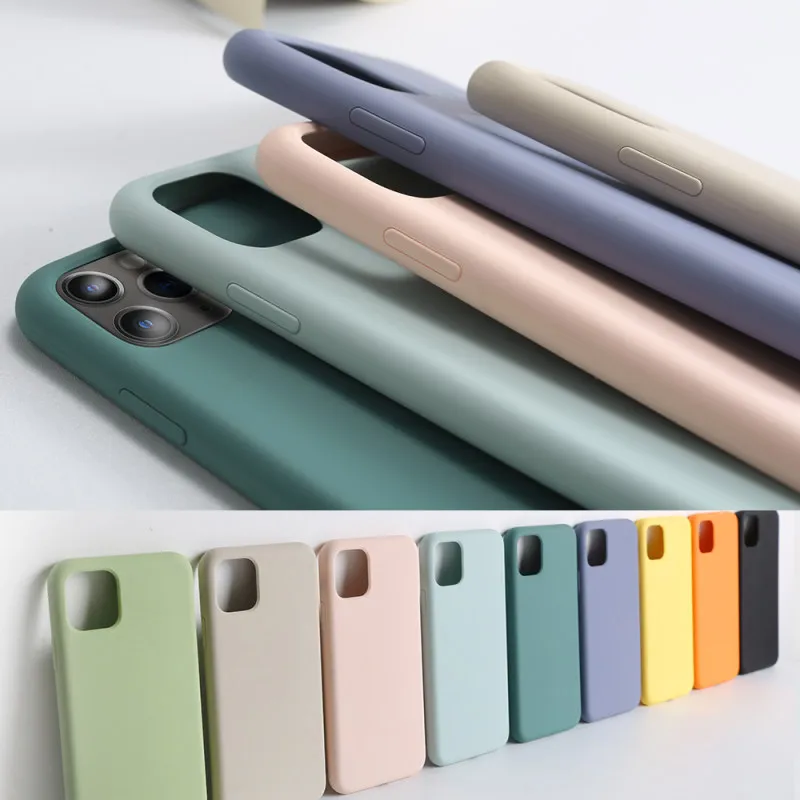 Полный защитный чехол для телефона iPhone 12 7 8 6 6S Plus 11 Pro Max SE 2020 жидкий силиконовый