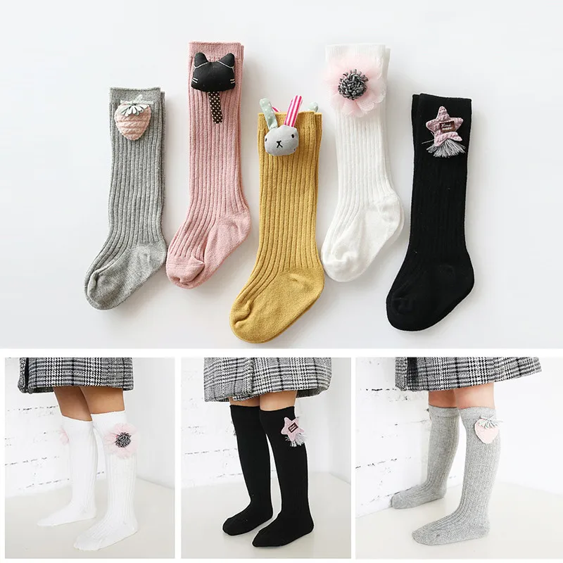 

Newborn Baby Girls Tights Winter Baby Tights Cartoon Cotton Knee High Long TubeTights Princess Infant Toddler Warm Tights