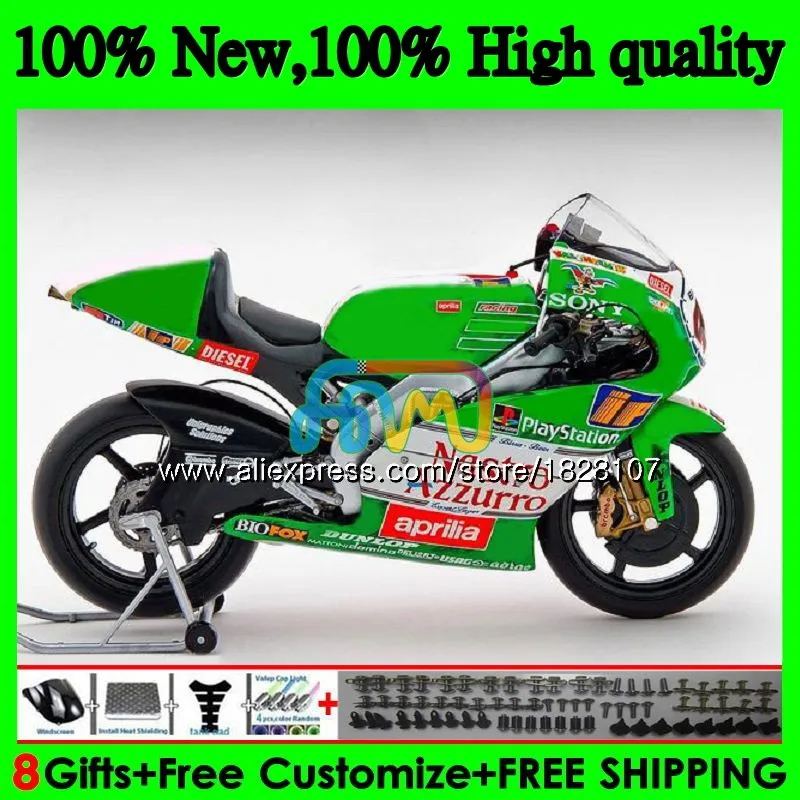 RS125R для Aprilia RS 125 R RR зеленый белый RS125 99 00 01 02 03 04 05 64b. 140 RS4 RS-125 1999 2000 2001 2002 2003 2005