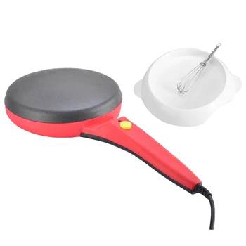 

Mini Electric Baking Pan 600W Handheld Crepe Maker with Whisk and Tray For Home Kitchen with UK Plug
