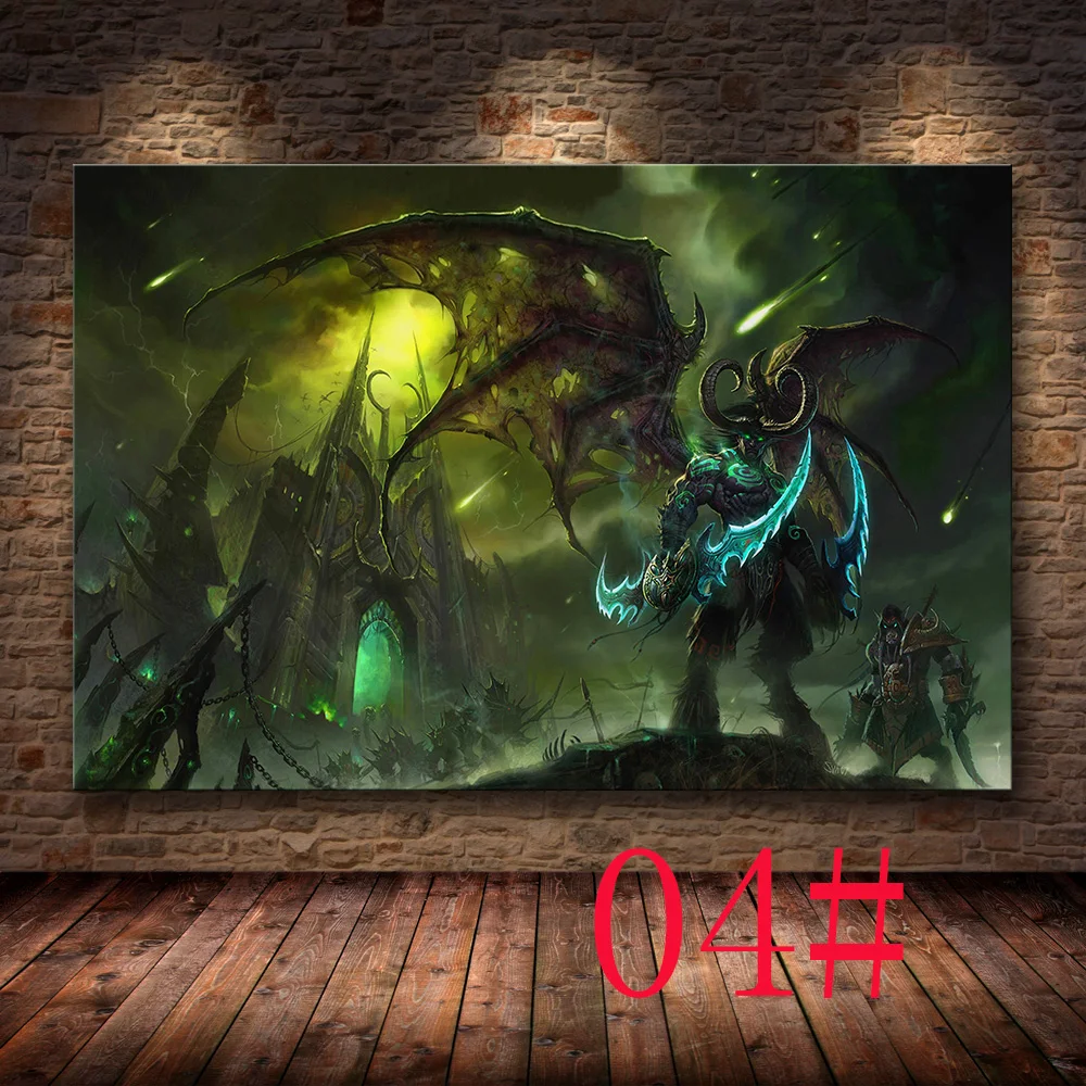 04 Украшение плаката, картина World of Warcraft, 8,0, карта на HD холсте, Картина на холсте, настенная живопись, холст без рамы - Цвет: 04