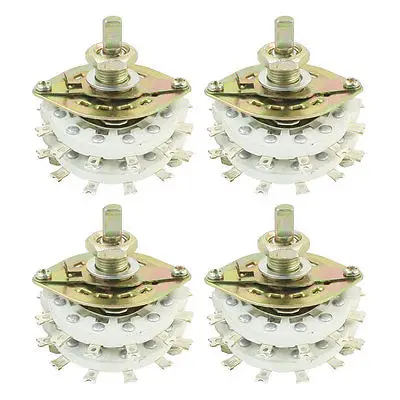 

4Pcs 2P11T 2 Pole 11 Position Two Decks Band Channael Rotary Switch Selector