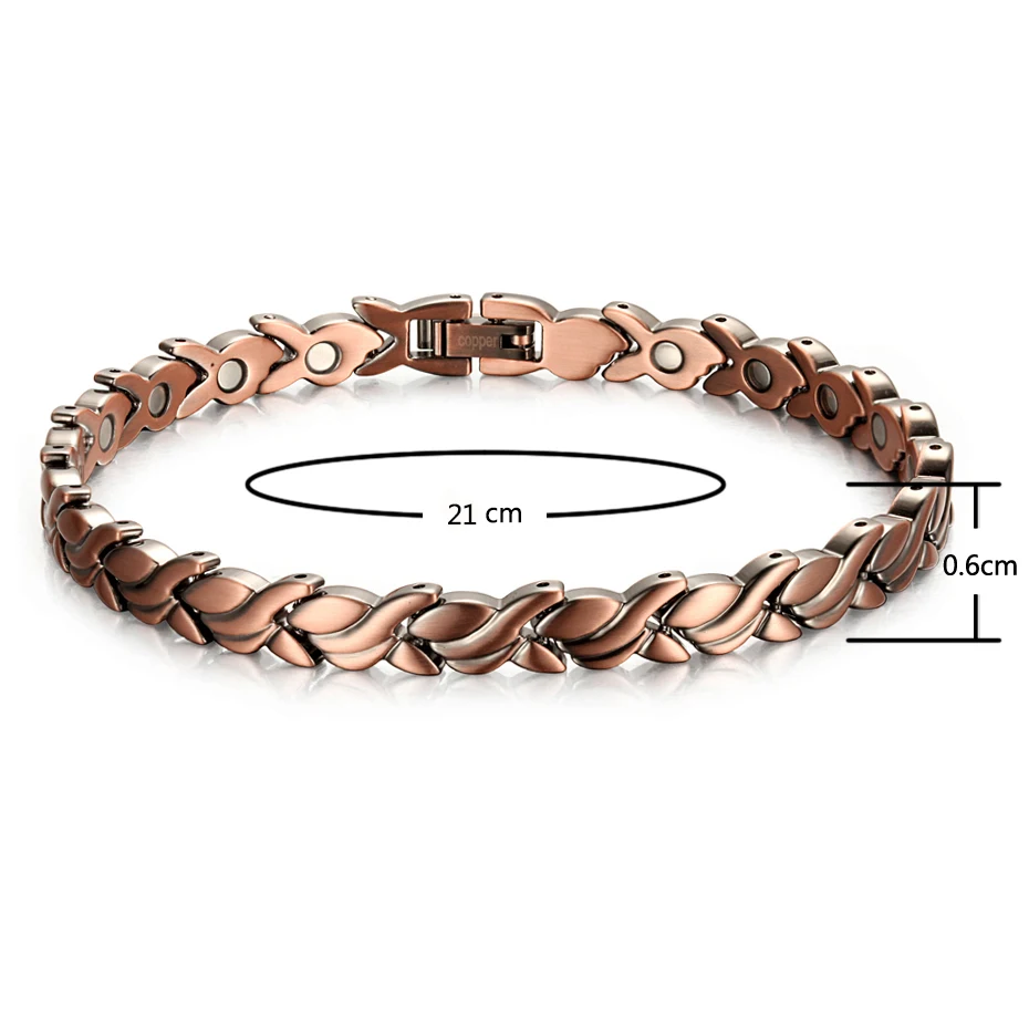 RainSo Fashion Red Copper Magnetic Bio Energy Bracelets&Bangles