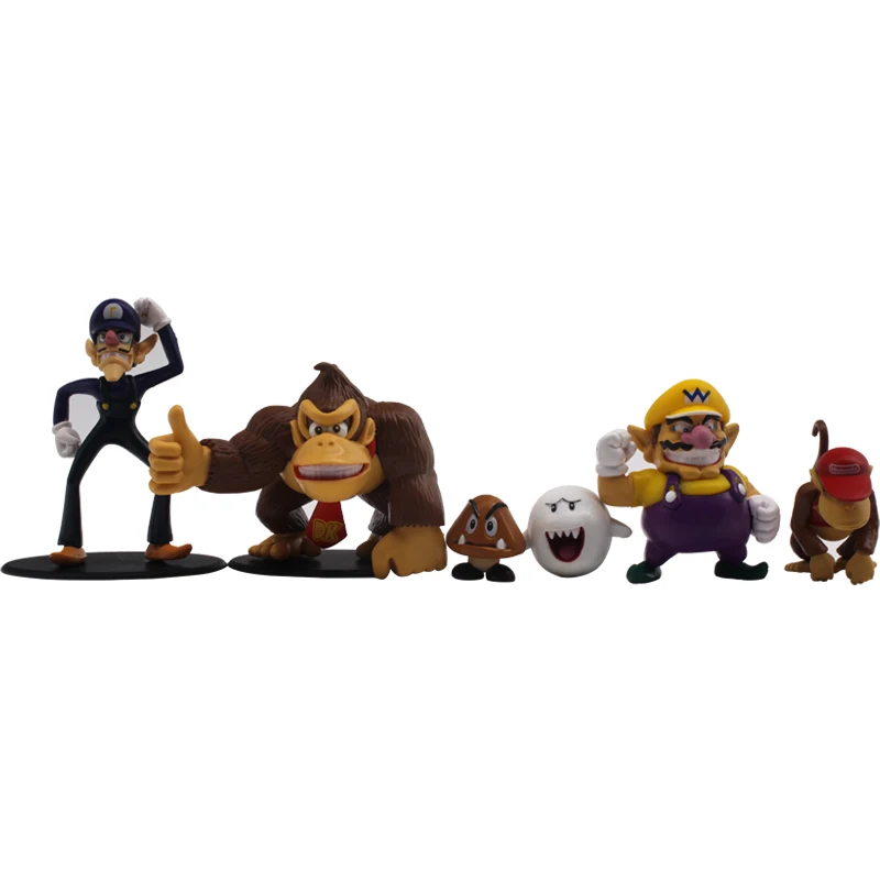 

6Pcs/Set 3-8cm Super Mario Bros PVC Action Figure Mario Luigi Yoshi Mushroom Donkey Kong Model Toys with Oringinal Box for Gift