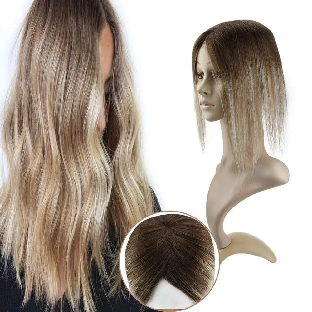 Ugeat-extensiones de pelo de corona para mujer, accesorios para el cabello de 2 pulgadas X 6 pulgadas, Color rubio resaltado #4/6/22