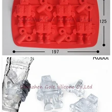 200 шт. формы для мороженого, силиконовый лоток для льда, желе, кубик для льда, конфеты, робот, производитель, формы для мороженого, случайный цвет, 20 см x 12,5 см x 1,8 см